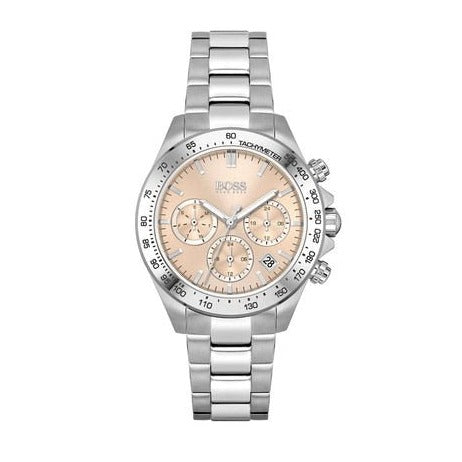  Shop Authentic Hugo Boss Novia Pink Dial Silver Steel Strap Watch for Women - 1502615 - Luxxuri