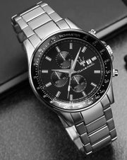  Shop Authentic Maserati SFIDA Chronograph Black Dial Silver Steel Strap Watch For Men - R8873640015 - Luxxuri