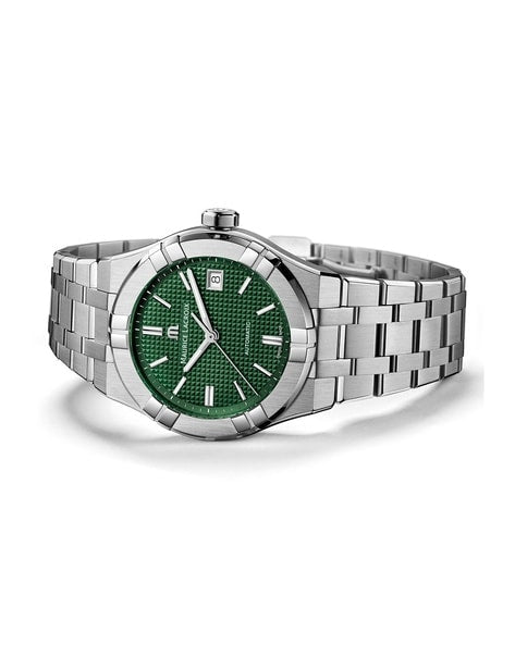  Shop Authentic Maurice Lacroix Aikon Date Quartz Green Dial Silver Steel Strap Watch for Men - AI1108-SS002-630-1 - Luxxuri