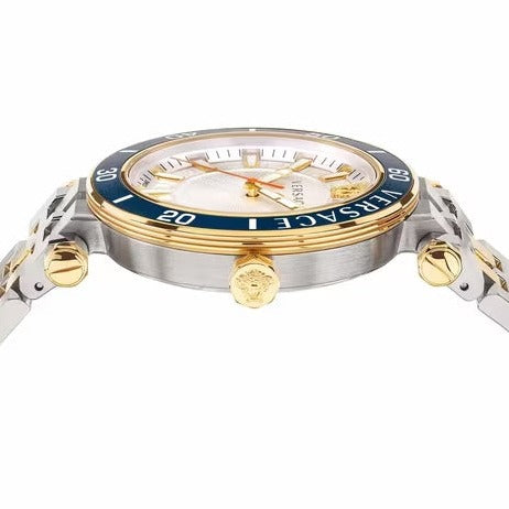  Shop Authentic Versace Greca Sport Quartz White Dial Two Tone Steel Strap Watch For Men - VEZ300521 - Luxxuri