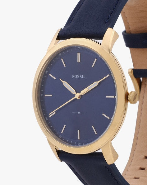 Shop Authentic Fossil The Minimalist 3H Analog Blue Dial Blue Leather Strap Watch for Men - FS5789 - Luxxuri