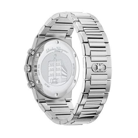 Shop Authentic Salvatore Ferragamo Sapphire Chrono Black Dial Silver Steel Strap Watch for Men - SFME00321 - Luxxuri