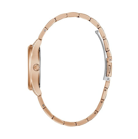  Shop Authentic Guess Cubed Analog Black Dial Rose Gold Steel Strap Watch For Women - GW0607L3 - Luxxuri