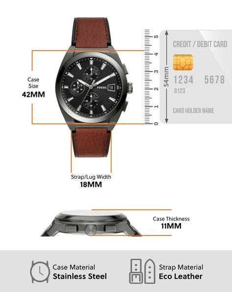  Shop Authentic Fossil Everett Chronograph Grey Dial Brown Leather Strap Watch for Men - FS5799 - Luxxuri