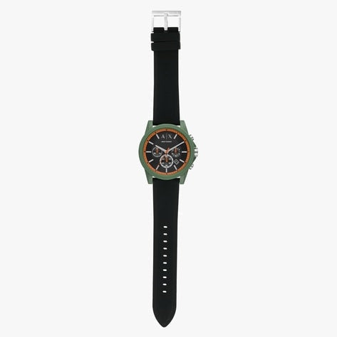  Shop Authentic Armani Exchange Outerbanks Chronograph Black Dial Black Silicone Strap Watch For Men - AX1348 - Luxxuri