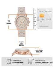  Shop Authentic Michael Kors Runway Chronograph Grey Dial Grey Silicone Strap Watch For Women - MK7386 - Luxxuri