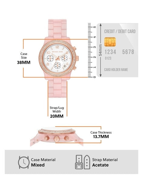  Shop Authentic Michael Kors Runway Chronograph White Dial Pink Steel Strap Watch for Women - MK7424 - Luxxuri