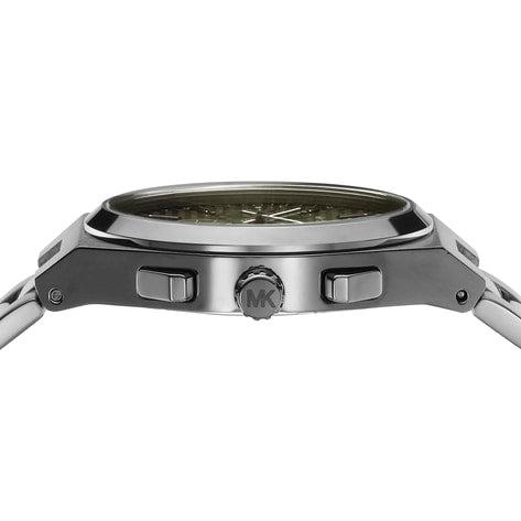  Shop Authentic Michael Kors Lennox Chronograph Black Dial Grey Steel Strap Watch For Men - MK9118 - Luxxuri