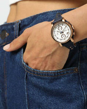  Shop Authentic Fossil Original Boyfriend Chronograph White Dial Navy Blue Leather Strap Watch for Women - ES3838 - Luxxuri