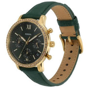  Shop Authentic Fossil Neutra Chronograph Green Dial Green Leather Strap Watch for Women - ES5239 - Luxxuri