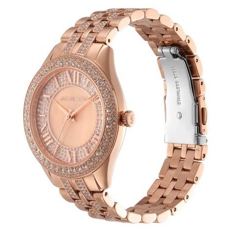  Shop Authentic Michael Kors Harlowe Rose Gold Dial Rose Gold Steel Strap Watch For Women - MK4710 - Luxxuri