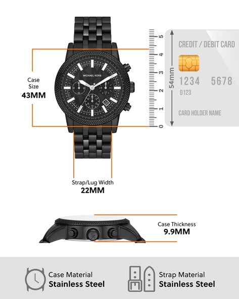  Shop Authentic Michael Kors Hutton Chronograph Black Dial Black Steel Strap Watch For Men - MK9089 - Luxxuri