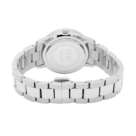  Shop Authentic Daniel Wellington Iconic Link Black Dial Silver Steel Strap Watch For Women - DW00100342 - Luxxuri