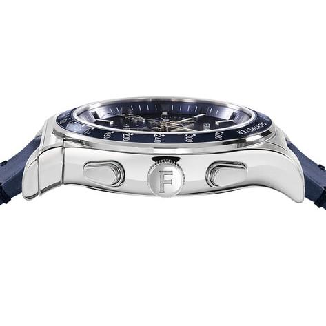  Shop Authentic Salvatore Ferragamo 1927 Chrono Analog Blue Dial Blue Leather Strap Watch for Men - SFKZ00223 - Luxxuri