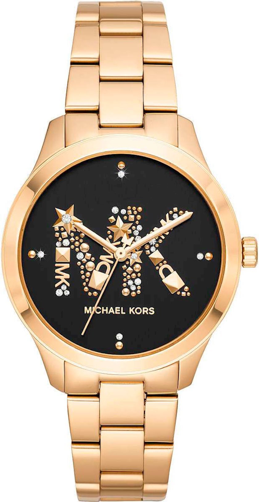  Shop Authentic Michael Kors Runway Quartz Black Dial Gold Steel Strap Watch For Women - MK6682 - Luxxuri