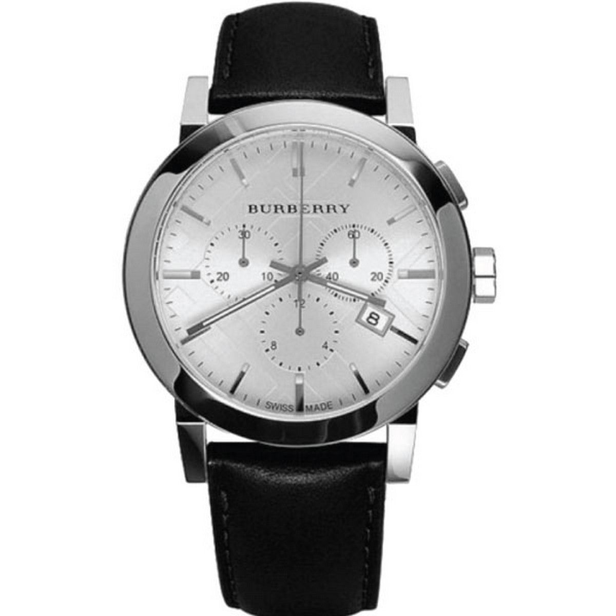  Shop Authentic Burberry The City Chronograph White Dial Black Leather Strap Watch for Men - BU9355 - Luxxuri