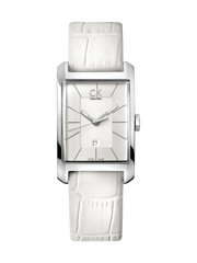  Shop Authentic Calvin Klein Window White Dial White Leather Strap Watch for Women - K2M23120 - Luxxuri