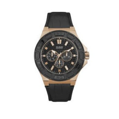  Shop Authentic Guess Force Analog Black Dial Black Leather Strap Watch For Men - W0674G6 - Luxxuri