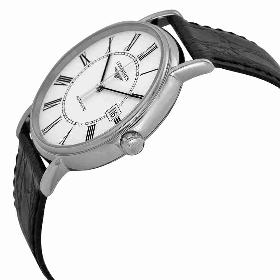  Shop Authentic Longines Presence 38.5mm Automatic White Dial Black Leather Strap Watch for Men - L4.921.4.11.2 - Luxxuri