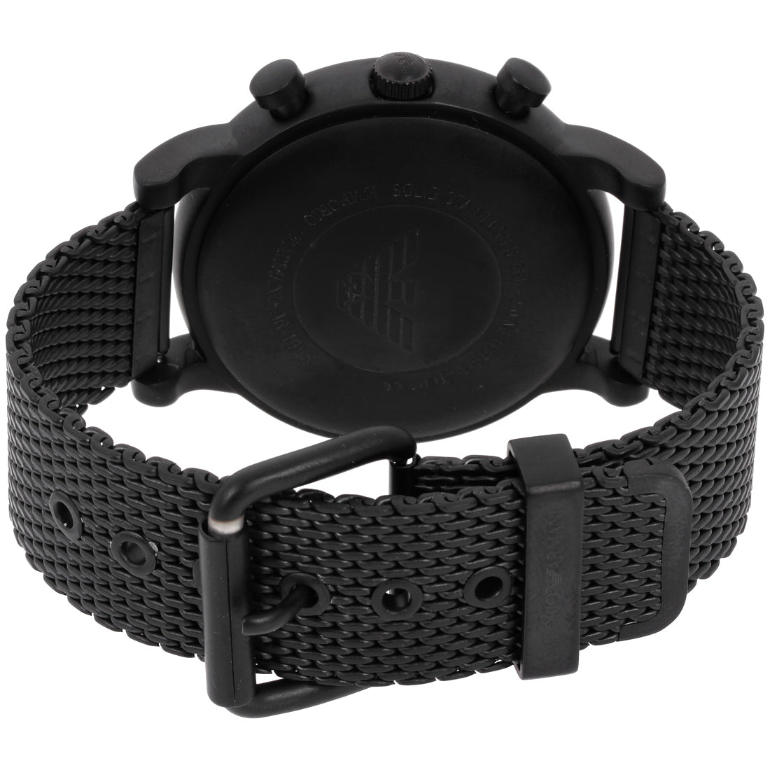  Shop Authentic Emporio Armani Sport Chronograph Black Dial Black Mesh Bracelet Watch For Men - AR1968 - Luxxuri