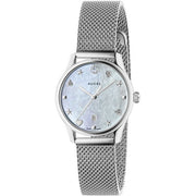  Shop Authentic Gucci G-Timeless Mother of Pearl Dial Silver Mesh Bracelet Watch For Women - YA1264040 - Luxxuri