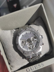  Shop Authentic Guess Heiress Multifunction Diamonds Silver Dial Silver Steel Strap Watch for Women - GW0440L1 - Luxxuri