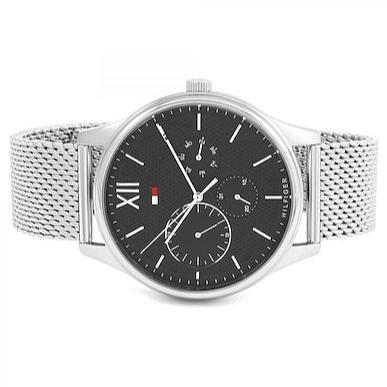  Shop Authentic Tommy Hilfiger Damon Quartz Chronograph Black Dial Silver Mesh Bracelet Watch for Men - 1791415 - Luxxuri
