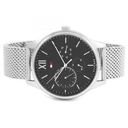  Shop Authentic Tommy Hilfiger Damon Quartz Chronograph Black Dial Silver Mesh Bracelet Watch for Men - 1791415 - Luxxuri