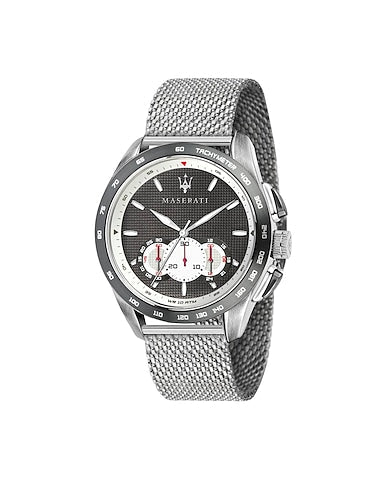  Shop Authentic Maserati Traguardo Chronograph Black Dial Silver Mesh Bracelet Watch For Men - R8873612008 - Luxxuri