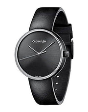  Shop Authentic Calvin Klein Full Moon Black Dial Black Leather Strap Watch for Women - K8Y231C1 - Luxxuri