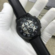  Shop Authentic Fossil Grant Automatic Black Dial Black Leather Strap Watch for Men - ME3028 - Luxxuri