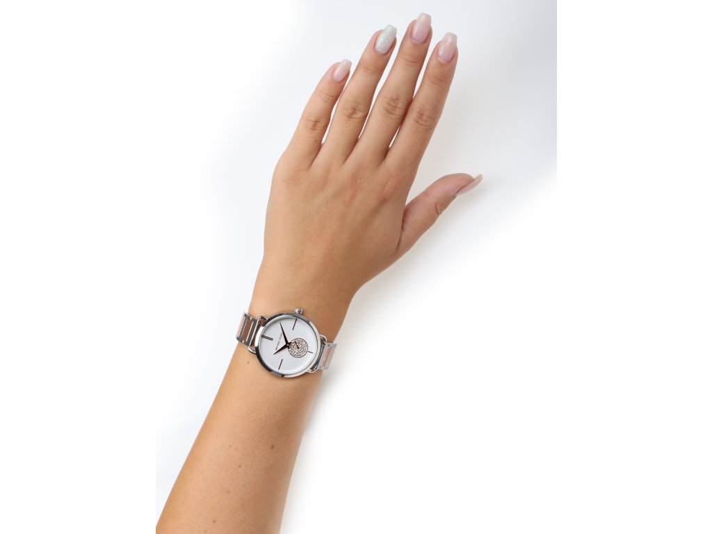  Shop Authentic Michael Kors Portia Quartz Silver Dial Two Tone Steel Strap Watch For Women - MK3709 - Luxxuri