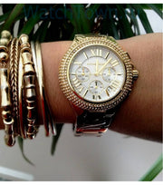  Shop Authentic Michael Kors Camille Silver Diamonds Dial Gold Steel Strap Watch for Women - MK5756 - Luxxuri
