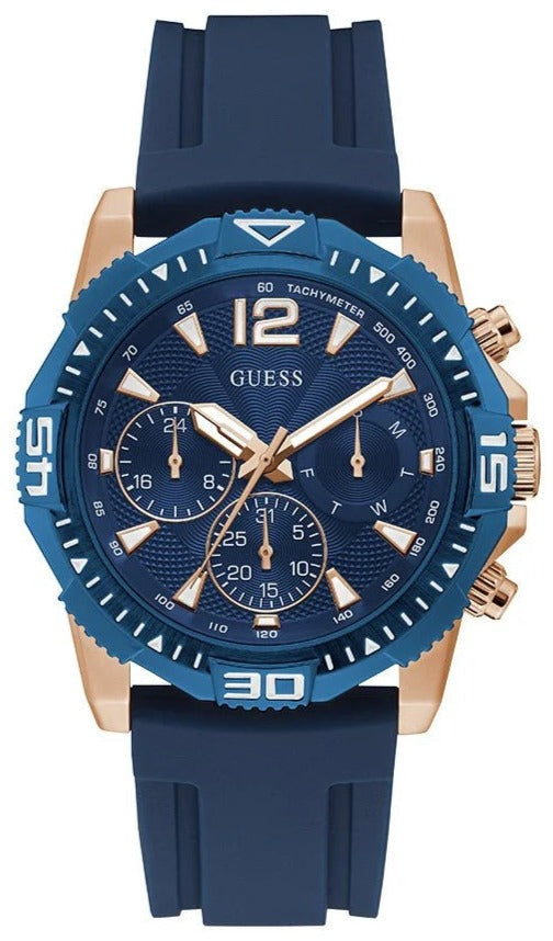  Shop Authentic Guess Commander Blue Dial Blue Rubber Strap Watch for Men - GW0211G4 - Luxxuri