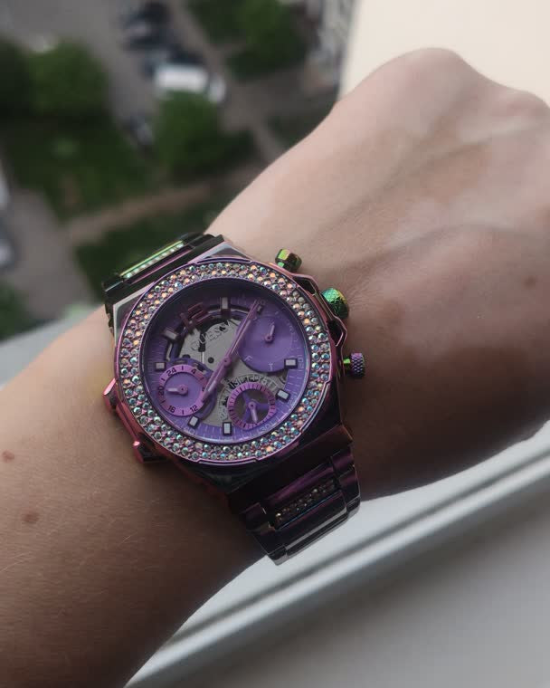  Shop Authentic Guess Fusion Chronograph Purple Dial Purple Steel Strap Watch for Women - GW0552L4 - Luxxuri
