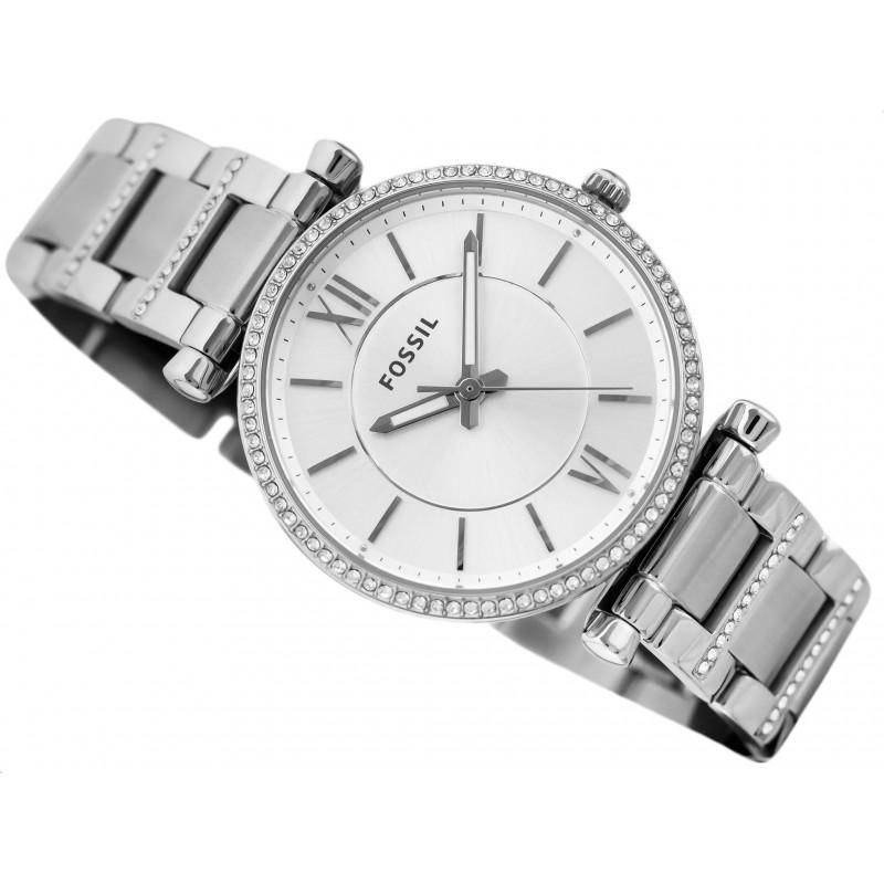  Shop Authentic Fossil Carlie Silver Dial Silver Steel Strap Watch for Women - ES4341 - Luxxuri