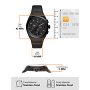  Shop Authentic Fossil Everett Chronograph Black Dial Black Steel Strap Watch for Men - FS5797 - Luxxuri