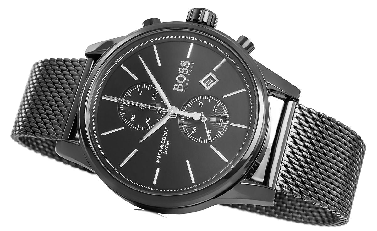  Shop Authentic Hugo Boss Associate Black Dial Black Mesh Bracelet Watch for Men - 1513769 - Luxxuri