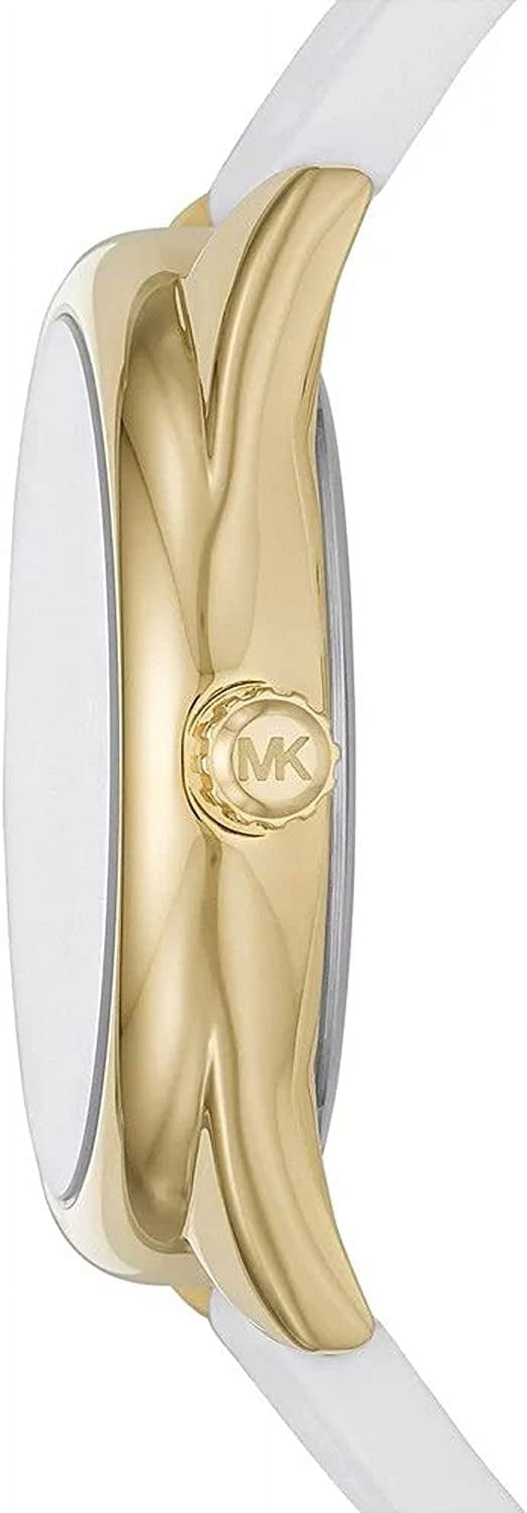  Shop Authentic Michael Kors Janelle Three Hand Silver Dial White Rubber Strap Watch For Women - MK7141 - Luxxuri