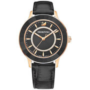  Shop Authentic Swarovski Octea Lux Black Dial Black Leather Strap Watch for Women - 5414410 - Luxxuri