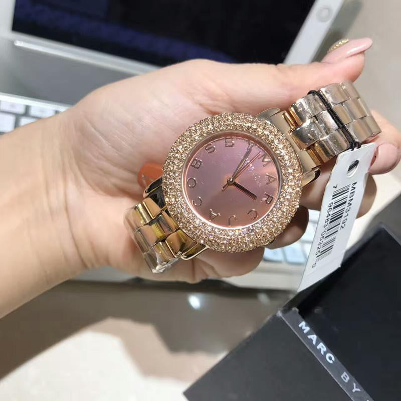  Shop Authentic Marc Jacobs Marci Crystals Rose Gold Dial Rose Gold Steel Strap Watch for Women - MBM3192 - Luxxuri