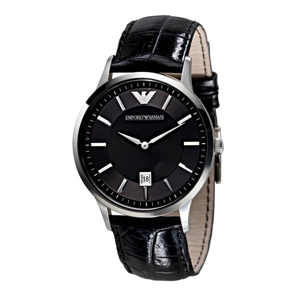  Shop Authentic Emporio Armani Renato Black Dial Leather Strap Watch For Men - AR2411 - Luxxuri