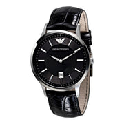  Shop Authentic Emporio Armani Renato Black Dial Leather Strap Watch For Men - AR2411 - Luxxuri