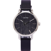  Shop Authentic Calvin Klein Even Black Dial Black Leather Strap Watch for Women - K7B231C1 - Luxxuri