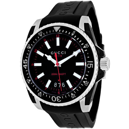  Shop Authentic Gucci Dive Quartz Black Dial Black Rubber Strap Watch For Men - YA136303 - Luxxuri