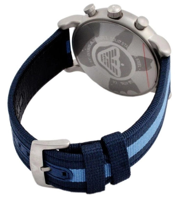  Shop Authentic Emporio Armani Luigi Chronograph Quartz Blue Dial Blue Nylon Strap Watch For Men - AR1949 - Luxxuri