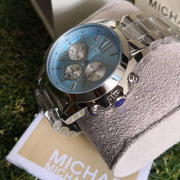  Shop Authentic Michael Kors Bradshaw Chronograph Blue Dial Silver Steel Strap Watch For Women - MK6099 - Luxxuri
