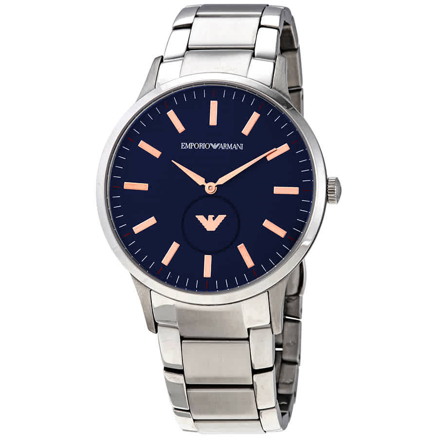  Shop Authentic Emporio Armani Renato Blue Dial Silver Steel Strap Watch For Men - AR11137 - Luxxuri
