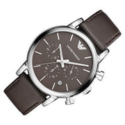  Shop Authentic Emporio Armani Classic Chronograph Brown Dial Brown Leather Strap Watch For Men - AR1734 - Luxxuri