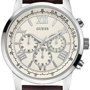  Shop Authentic Guess Horizon Chronograph White Dial Brown Leather Strap Watch For Men - W0380G2 - Luxxuri